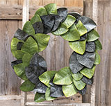 Vintage Glitter Magnolia Leaves Wreath, 22\