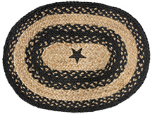 Braided Black Star Jute Placemat