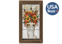 Fall Arrangement Print, Brown Stain Frame