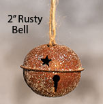 Vintage Glitter Rusty Bell Ornament, 2\