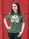 I Believe T-Shirt, Heather Dark Green, Medium