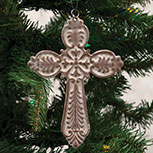 Antiqued Rusty Cross Ornament